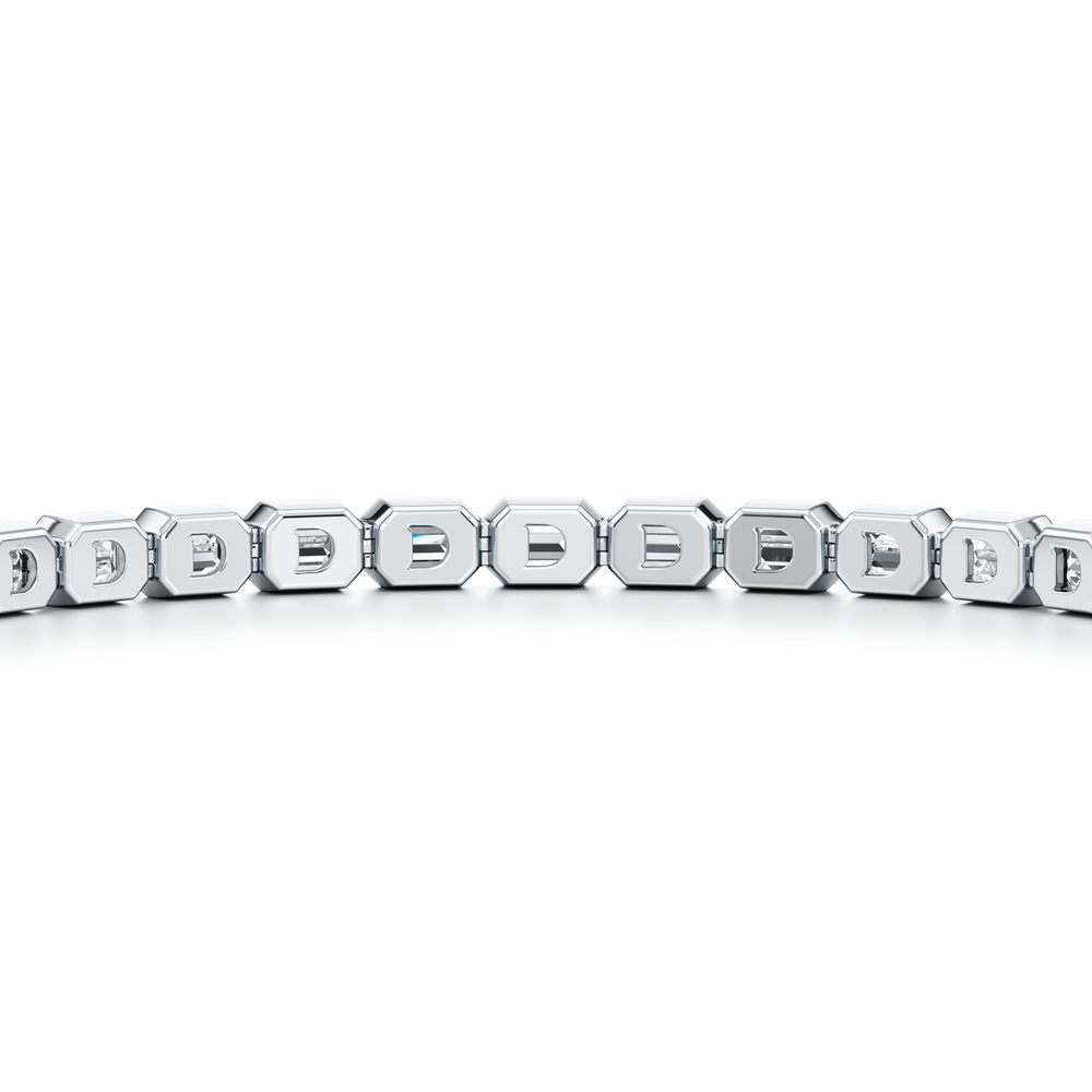 Bezel Set Emerald Lab Diamond Tennis Bracelet image 40