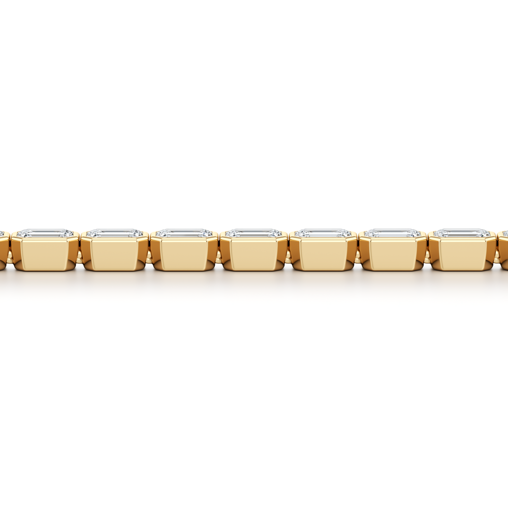 Bezel Set Emerald Lab Diamond Tennis Bracelet image 27