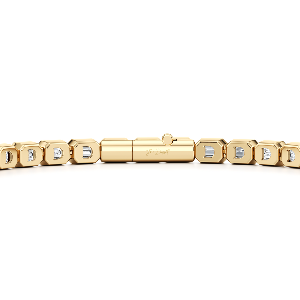 Bezel Set Emerald Lab Diamond Tennis Bracelet image 28