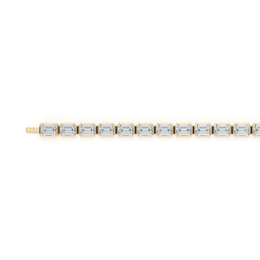 Bezel Set Emerald Lab Diamond Tennis Bracelet image 29