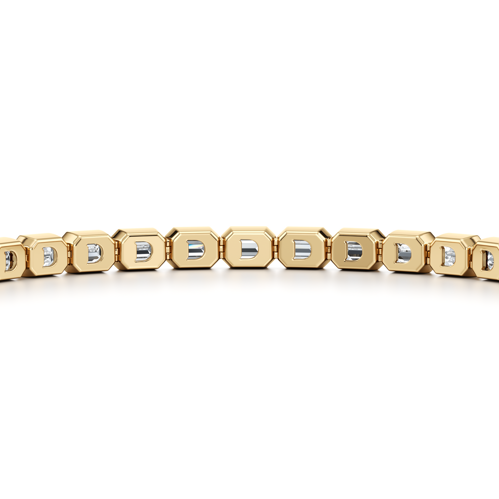 Bezel Set Emerald Lab Diamond Tennis Bracelet image 30
