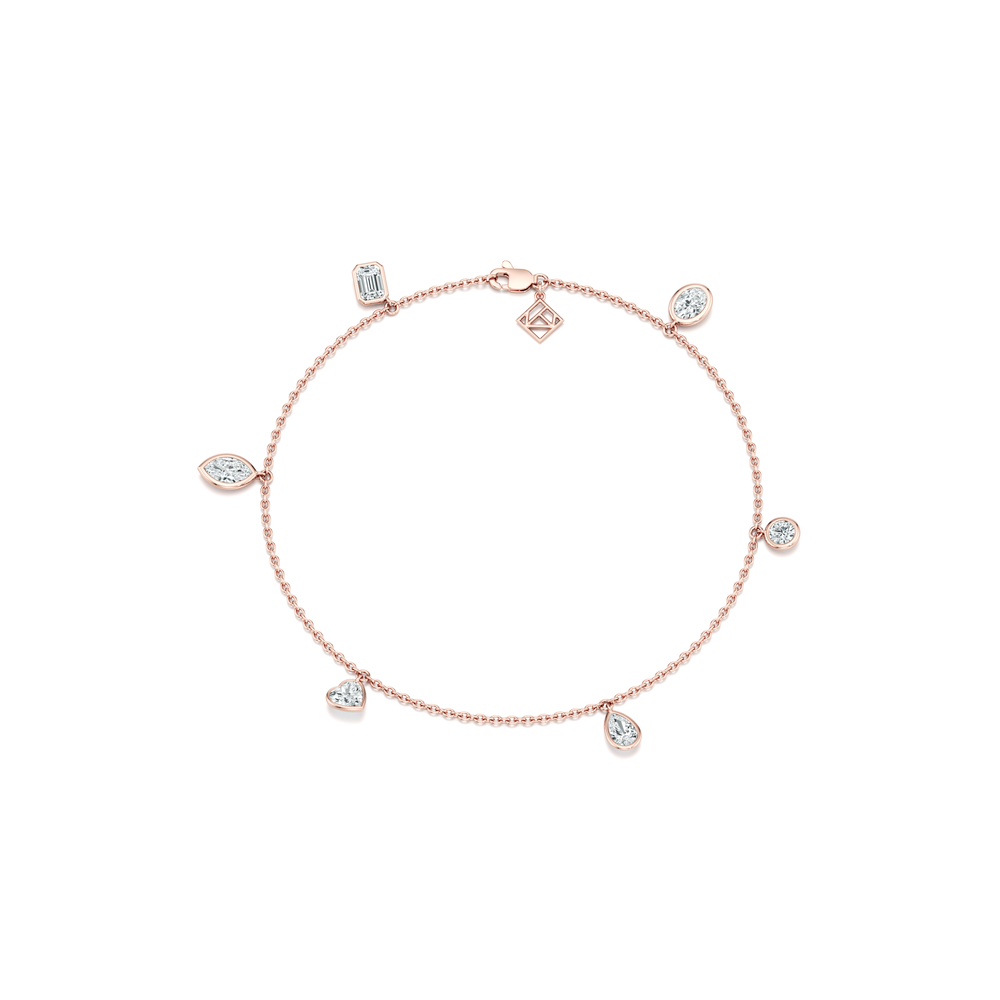 Bezel Set Lab Diamond Charm Bracelet image 7