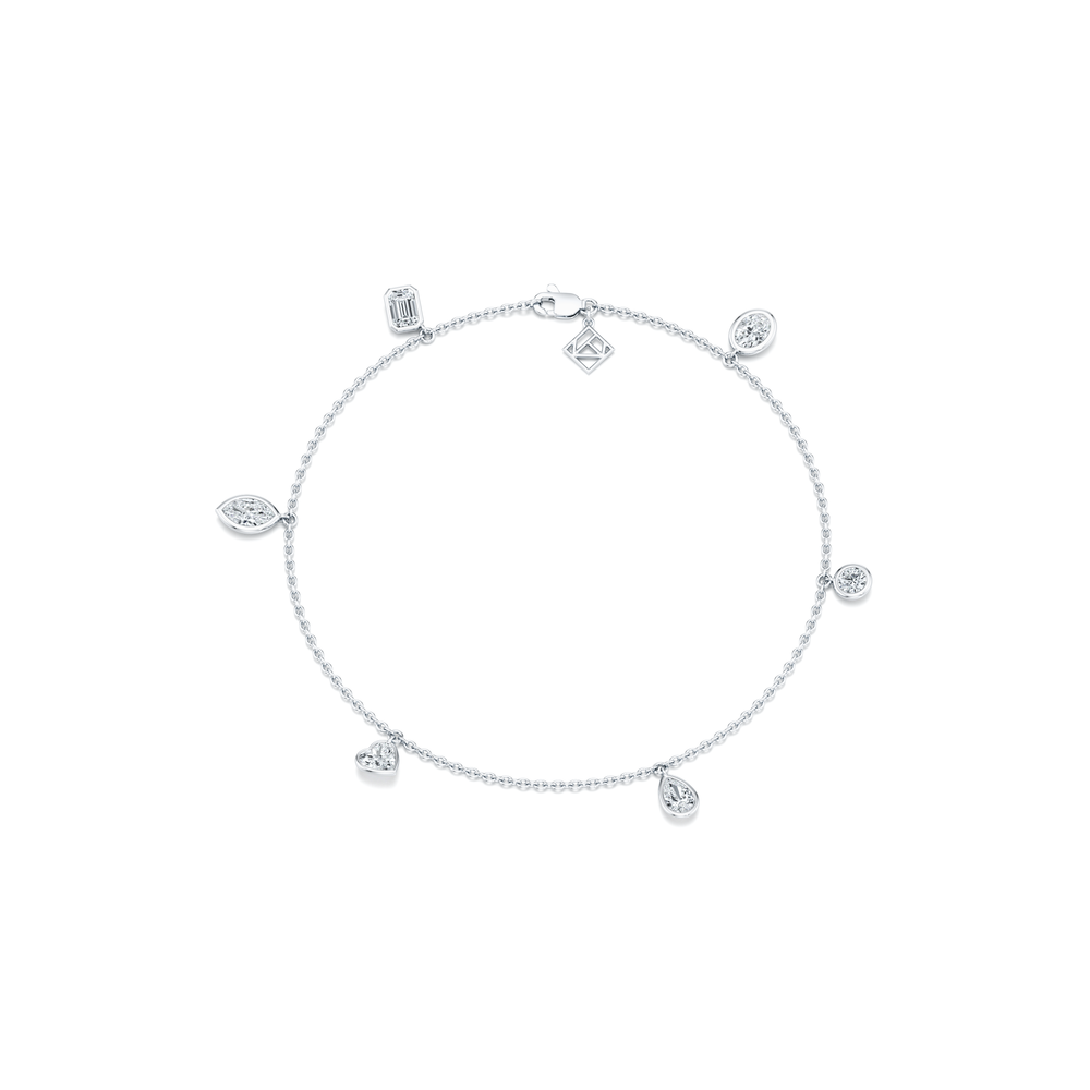 Bezel Set Lab Diamond Charm Bracelet image 10