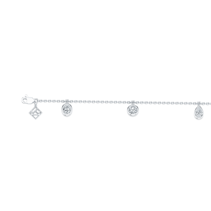 Bezel Set Lab Diamond Charm Bracelet image 2