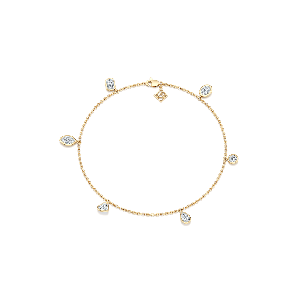 Bezel Set Lab Diamond Charm Bracelet image 4