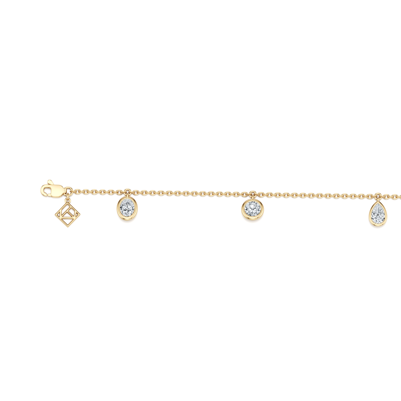 Bezel Set Lab Diamond Charm Bracelet image 5