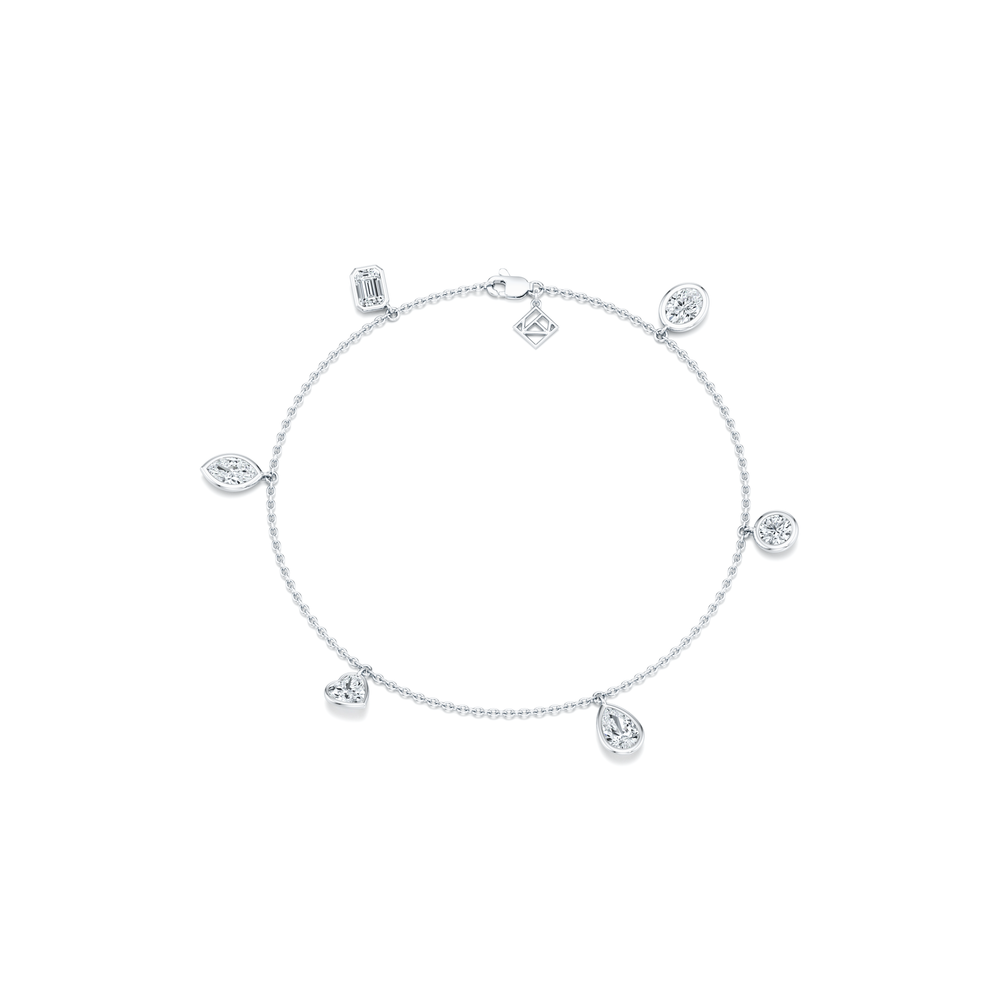 Bezel Set Lab Diamond Charm Bracelet image 13