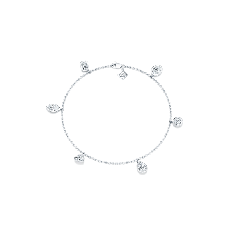 Bezel Set Lab Diamond Charm Bracelet image 13