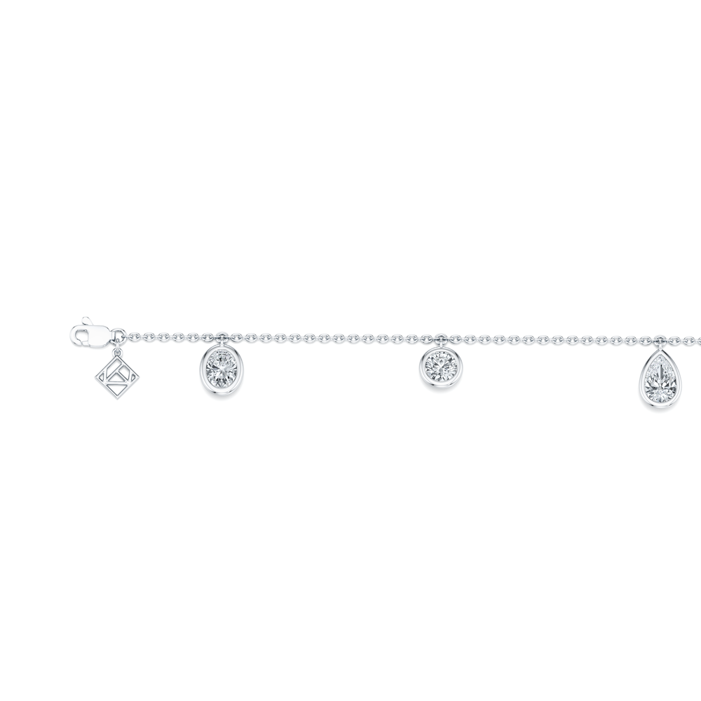 Bezel Set Lab Diamond Charm Bracelet image 23