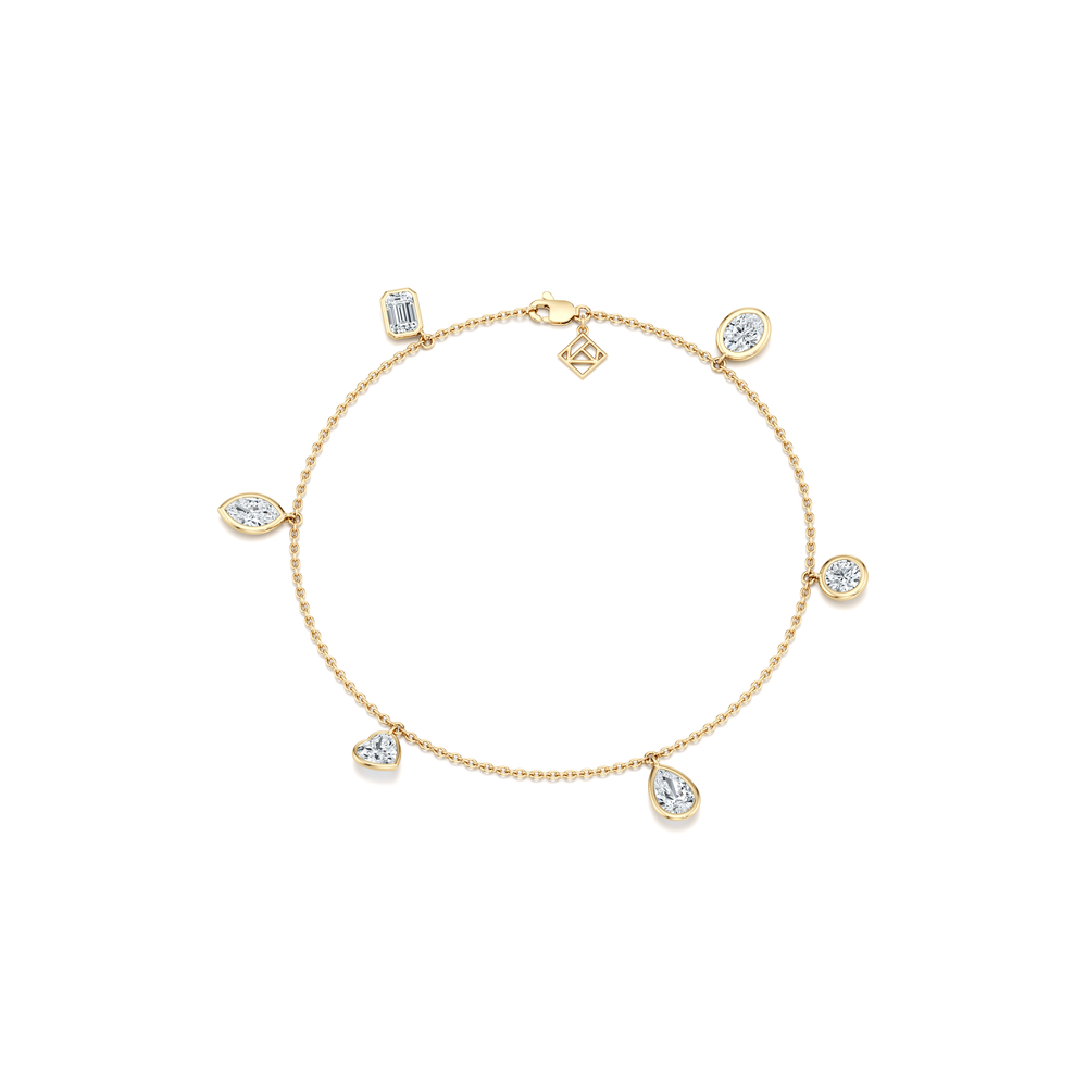 Bezel Set Lab Diamond Charm Bracelet image 16