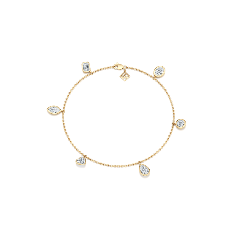 Bezel Set Lab Diamond Charm Bracelet image 16