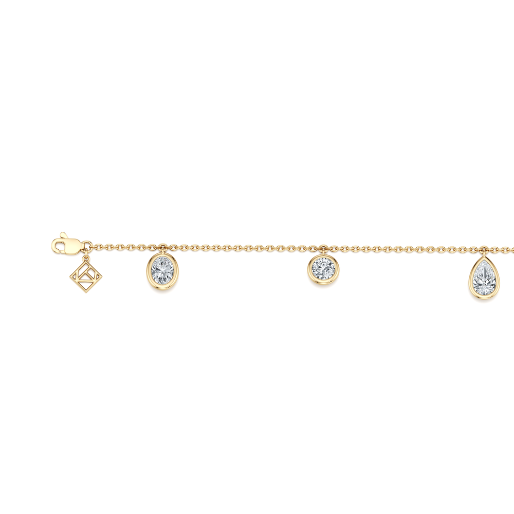 Bezel Set Lab Diamond Charm Bracelet image 17
