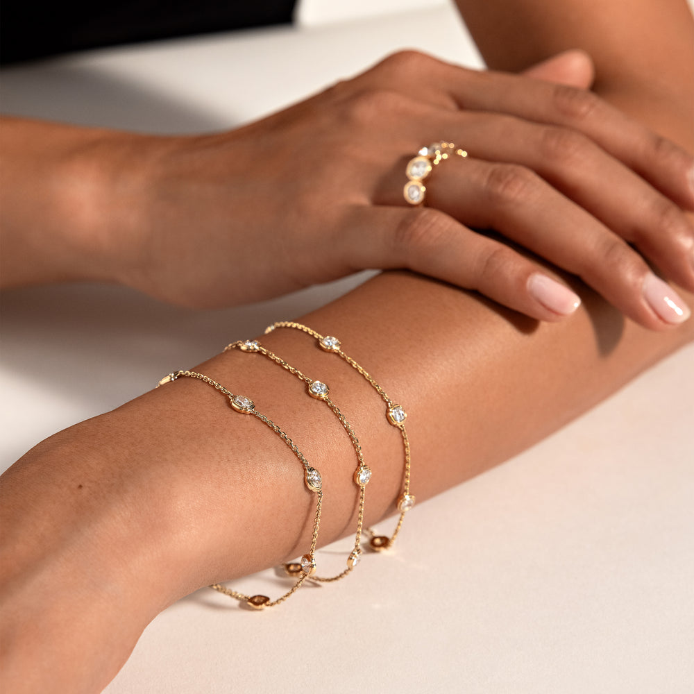 Dorée By The Yard  Round Brilliant Lab Diamond Bracelet image 13