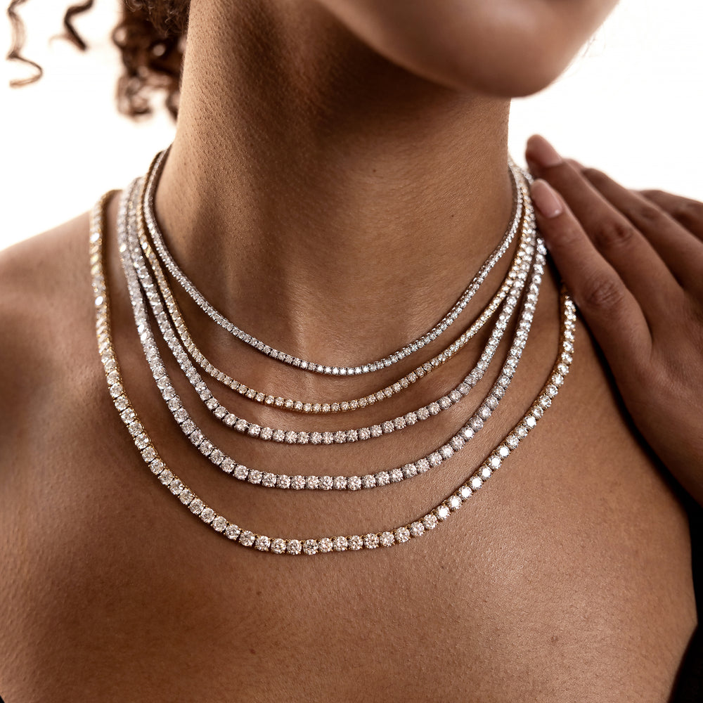 Olivia Round Brilliant Lab Diamond Tennis Necklace image 13