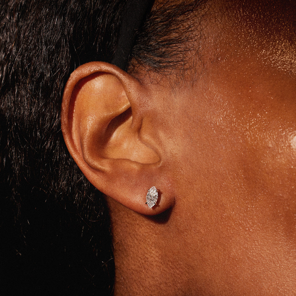 Chelsea Lab Diamond Marquise Studs 18k White Gold,18k Yellow Gold,18k Rose Gold,Platinum  On Model