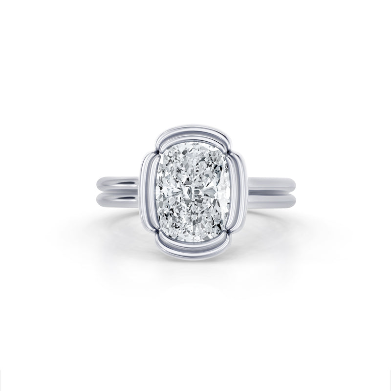 Dorée Cushion Solitaire Lab Diamond Engagement Ring image 1