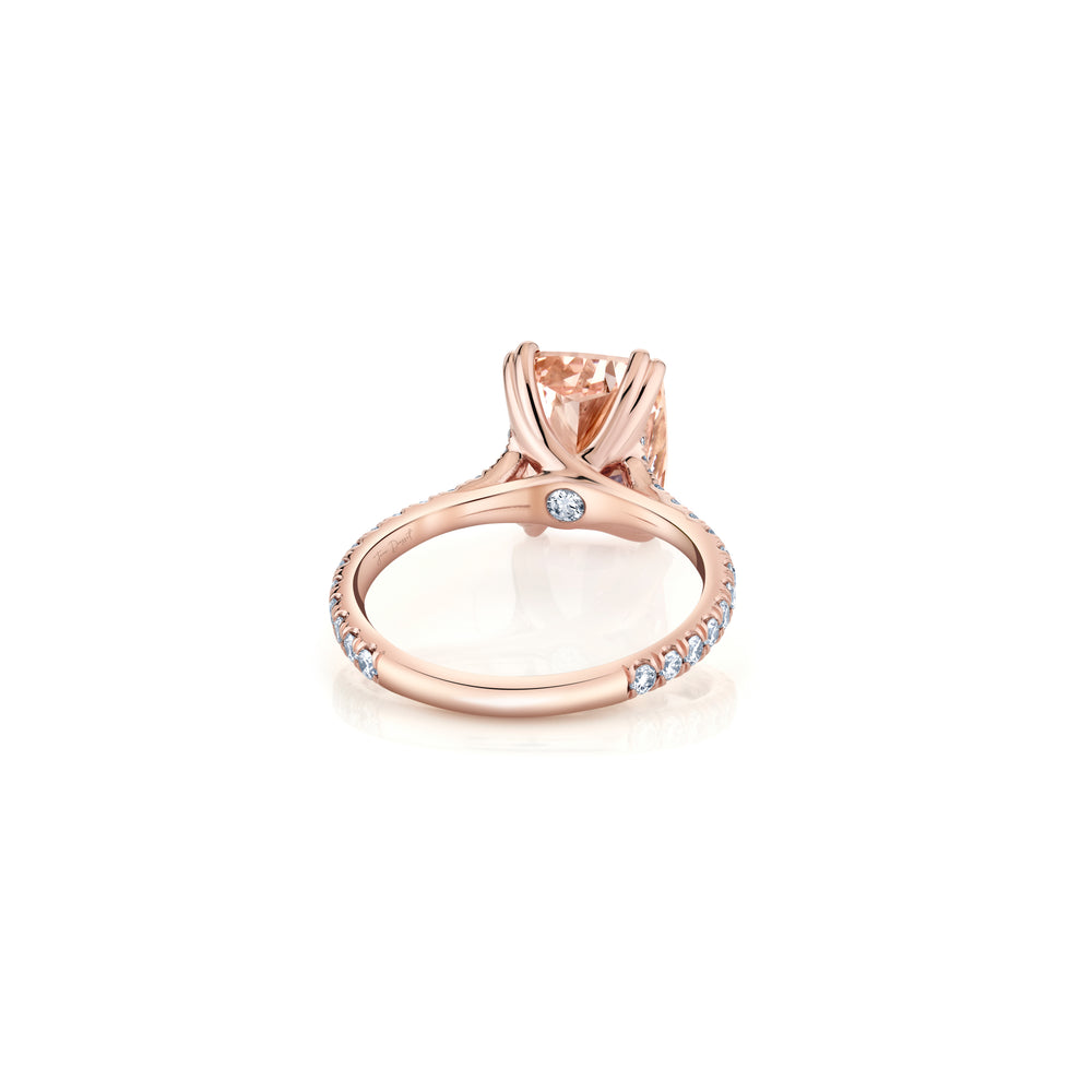 Elle Radiant Solitaire Lab Pink Diamond Engagement Ring image 3