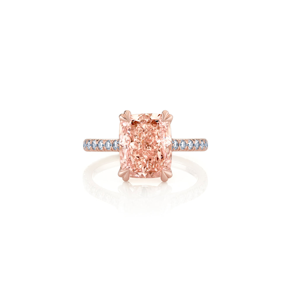Elle Radiant Solitaire Lab Pink Diamond Engagement Ring image 1