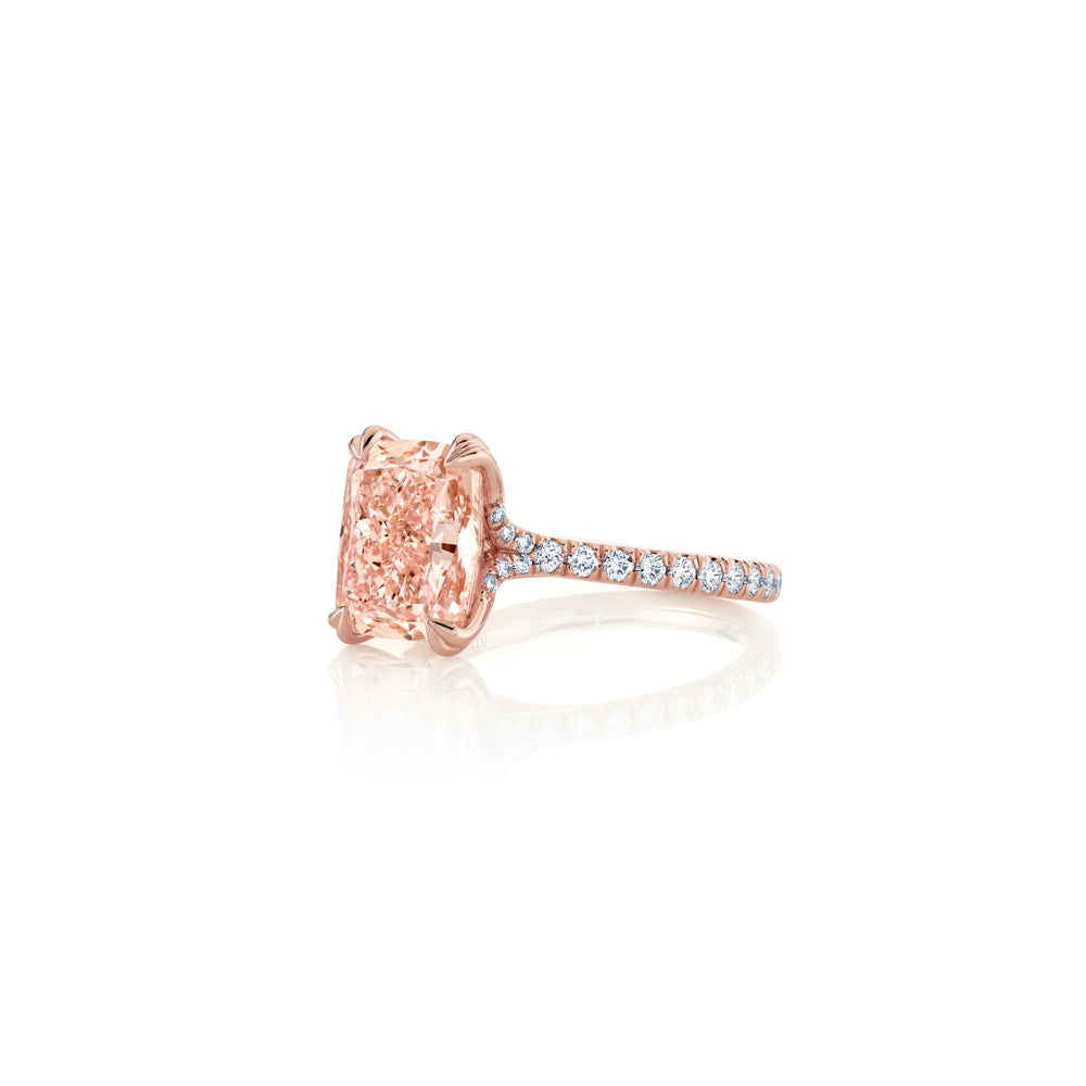 Elle Radiant Solitaire Lab Pink Diamond Engagement Ring image 2