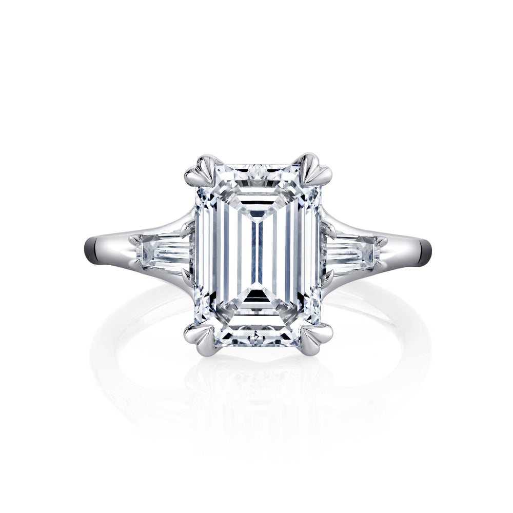 Jane Emerald Three Stone Engagement Ring image 1