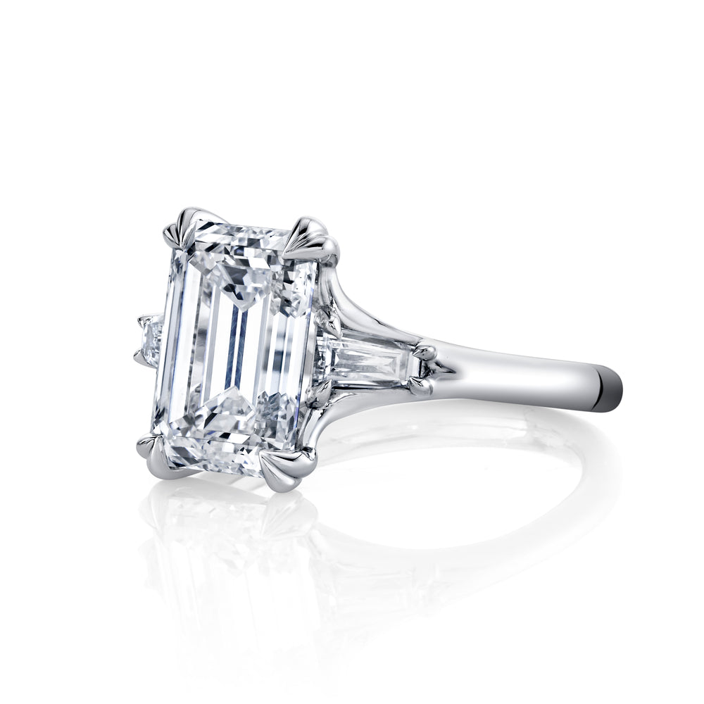 Jane Emerald Three Stone Engagement Ring image 2