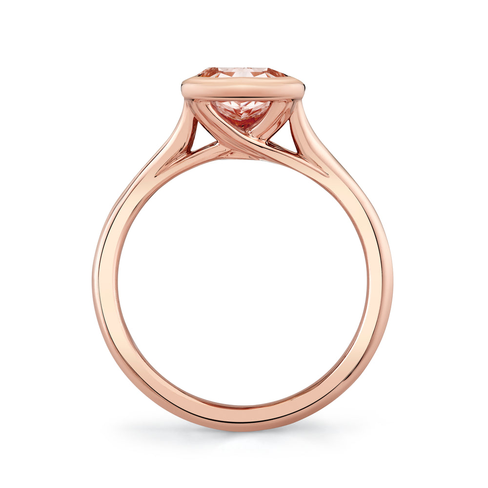 Elle Cushion Bezel Lab Pink Diamond Engagement Ring image 4