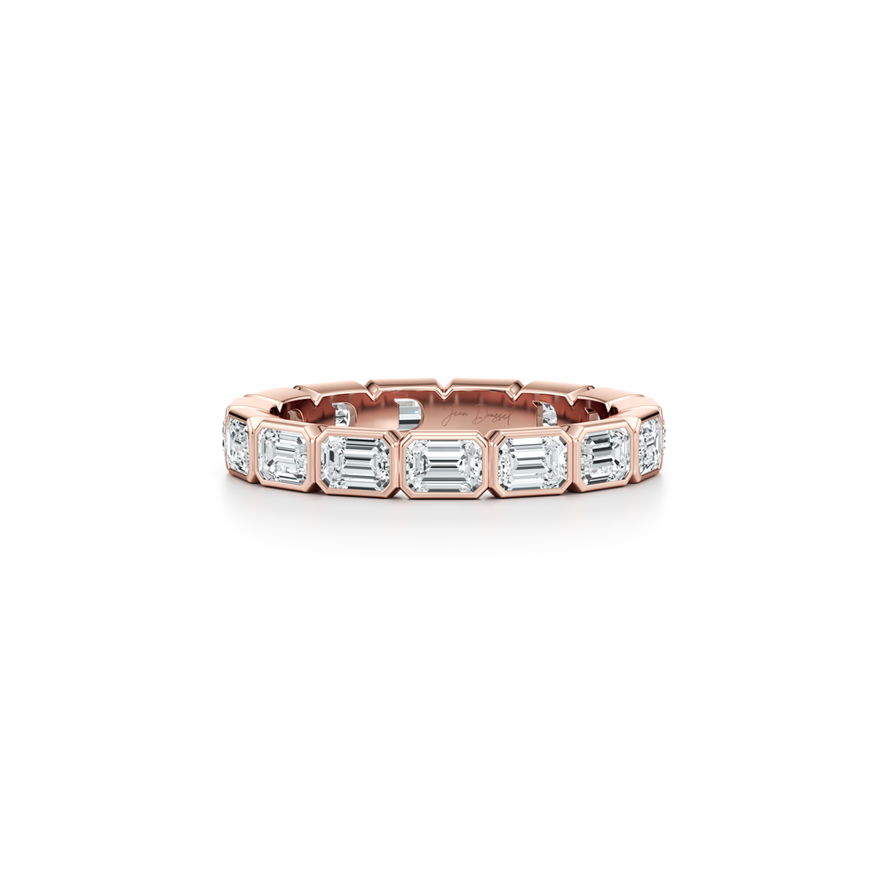 Bezel Set Emerald Lab Diamond Eternity Band image 6
