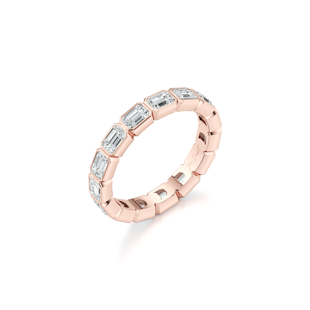 Bezel Set Emerald Lab Diamond Eternity Band image 5