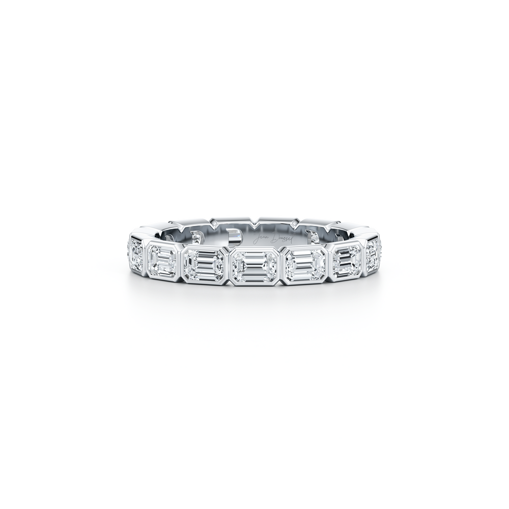 Bezel Set Emerald Lab Diamond Eternity Band image 8