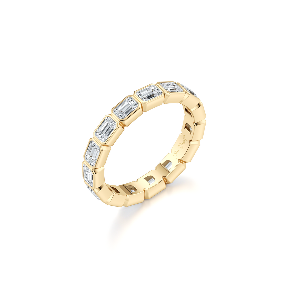 Bezel Set Emerald Lab Diamond Eternity Band image 3