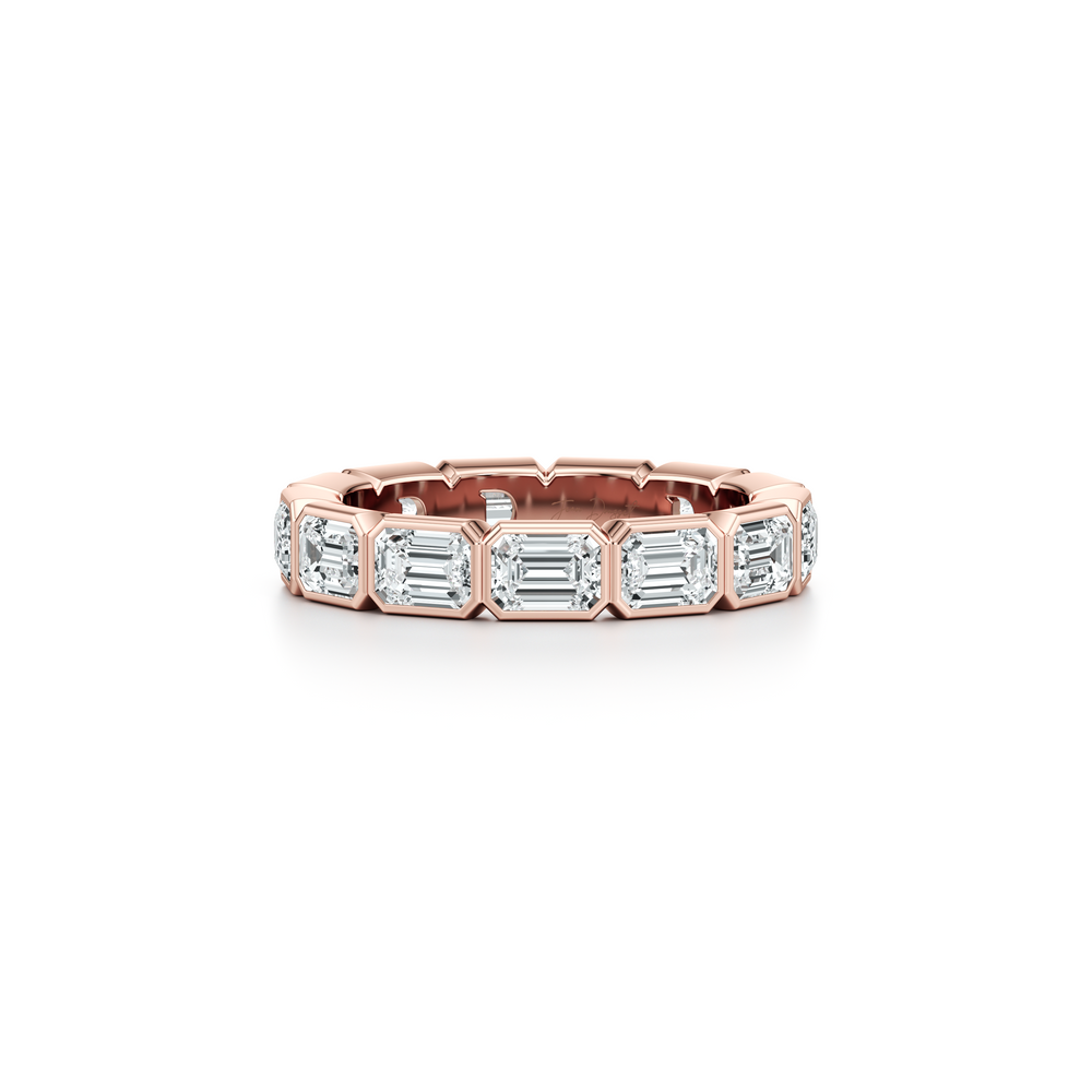 Bezel Set Emerald Lab Diamond Eternity Band image 14