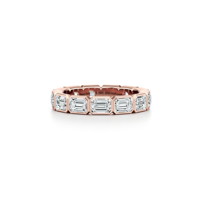 Bezel Set Emerald Lab Diamond Eternity Band image 14