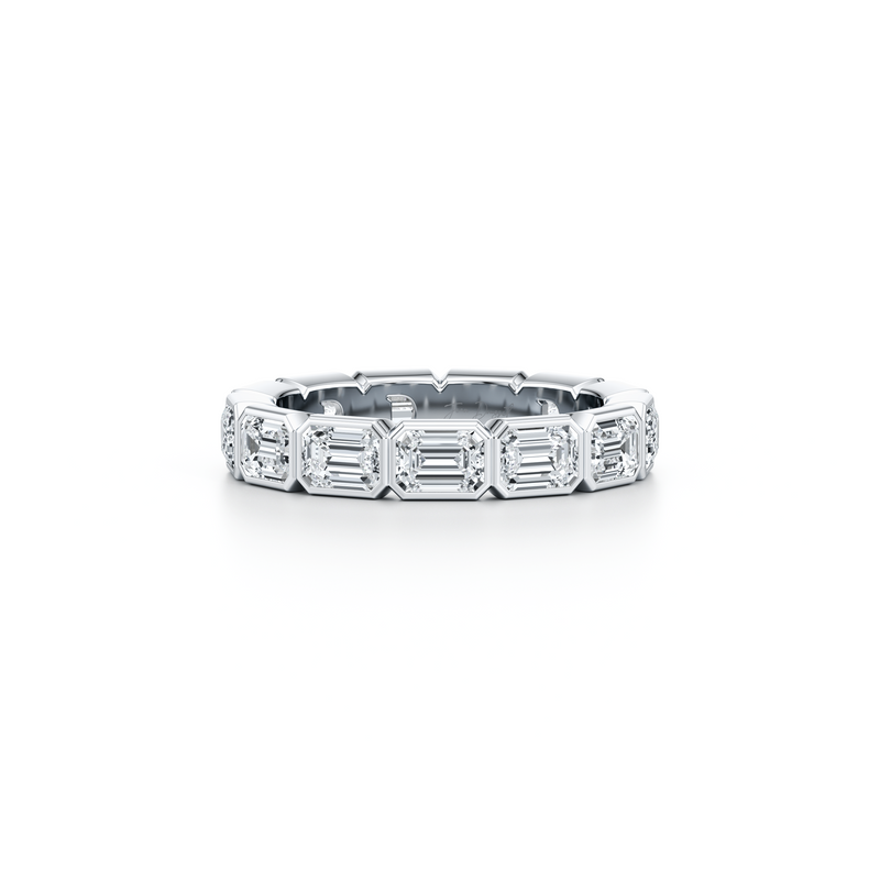 Bezel Set Emerald Lab Diamond Eternity Band image 10