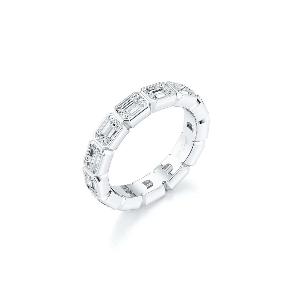 Bezel Set Emerald Lab Diamond Eternity Band image 9