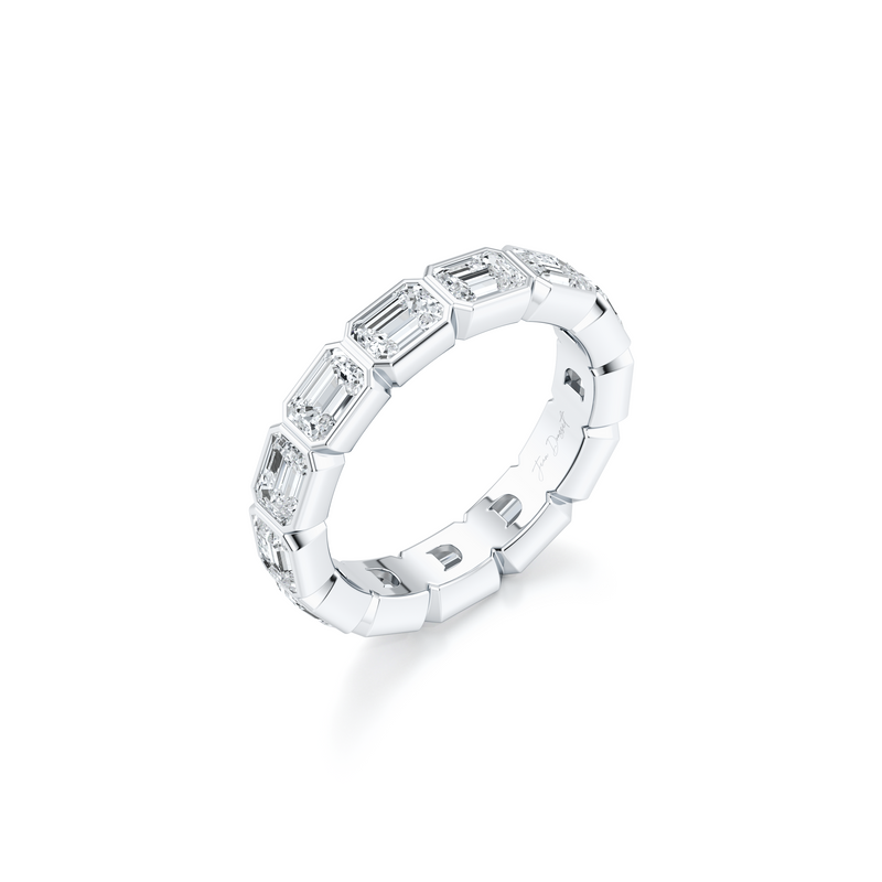 Bezel Set Emerald Lab Diamond Eternity Band image 9