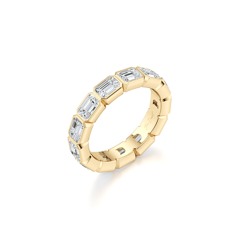 Bezel Set Emerald Lab Diamond Eternity Band image 11