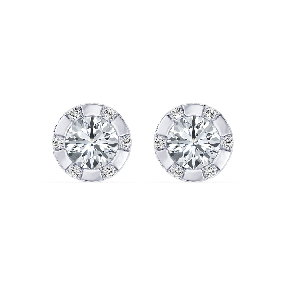 Soho Bezel Lab Diamond Round Brilliant Studded Studs image 13