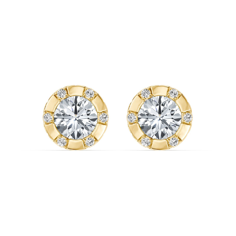 Soho Bezel Lab Diamond Round Brilliant Studded Studs image 16