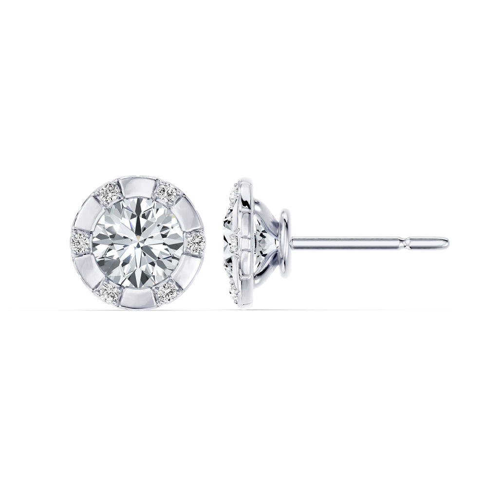 Soho Bezel Lab Diamond Round Brilliant Studded Studs image 23