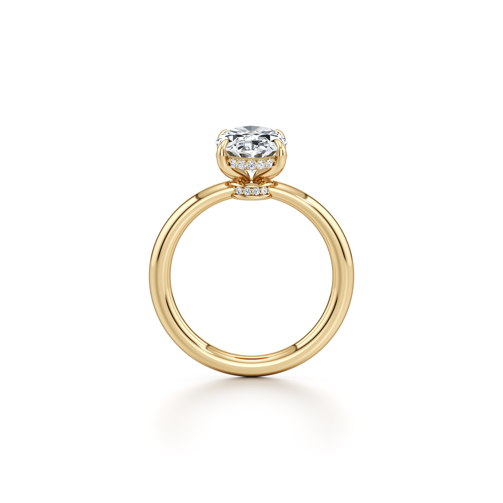 Audrey Oval Brilliant Cut Lab Diamond Solitaire Engagement Ring image 4