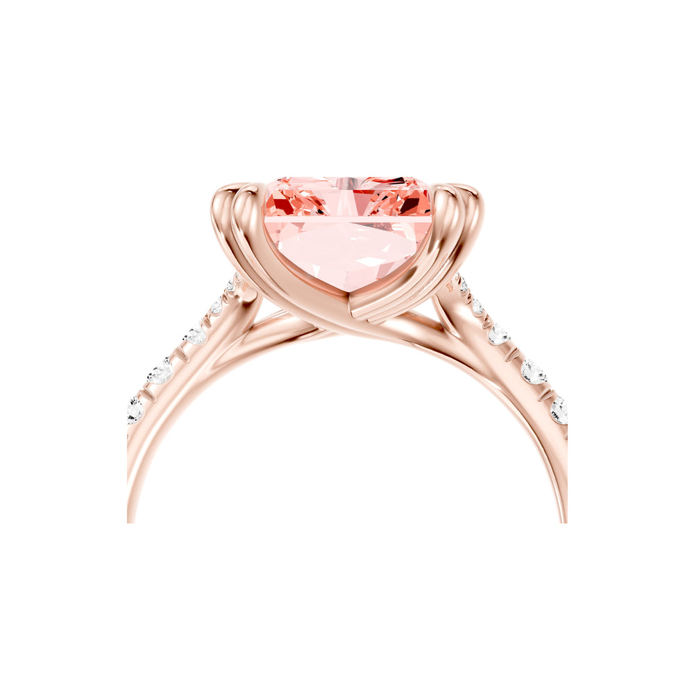 High Jewelry | Jane Radiant Cut Pink Lab Diamond Solitaire Engagement Ring image 5