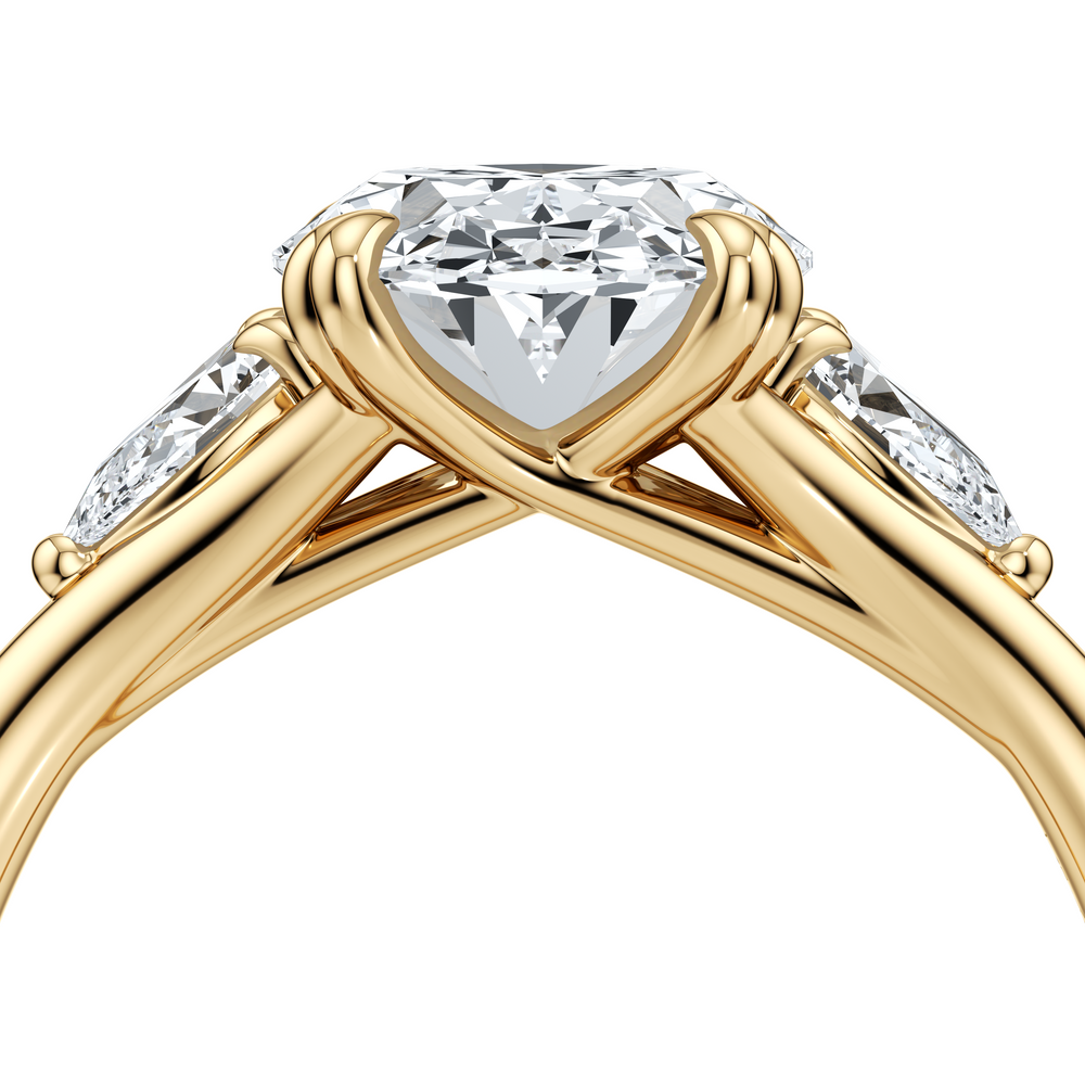 Jane Oval Cut Three Stone Lab Diamond Engagement Ring image 5