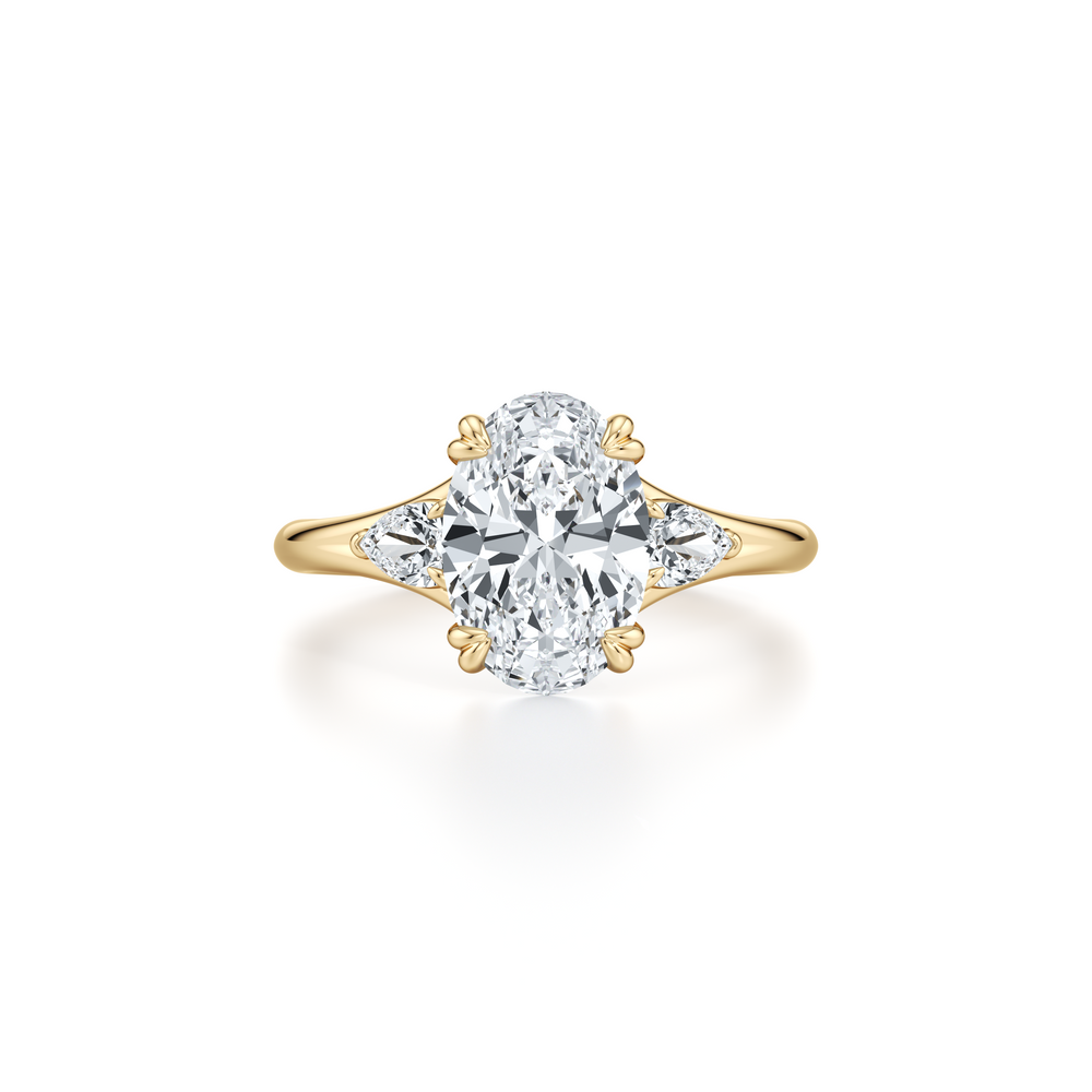 Jane Oval Cut Three Stone Lab Diamond Engagement Ring image 1
