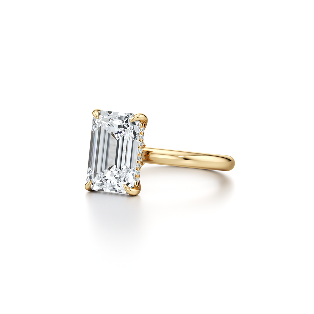 Audrey Emerald Cut Lab Diamond Solitaire Engagement Ring image 2