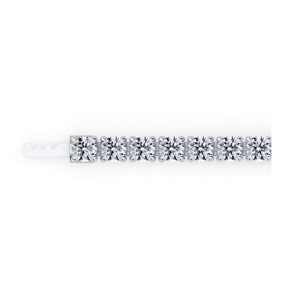 Olivia Round Brilliant Lab Diamond Tennis Bracelet 18k White Gold 4 CTW,7 CTW,10 CTW,12 CTW,17 CTW Front View