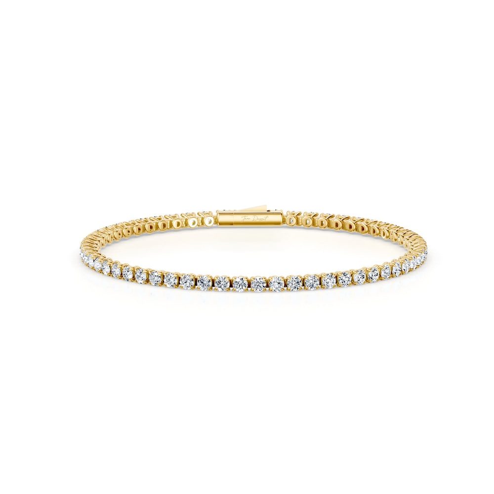 Olivia Round Brilliant Lab Diamond Tennis Bracelet 18k Yellow Gold 4 CTW,7 CTW,10 CTW,12 CTW,17 CTW Front View