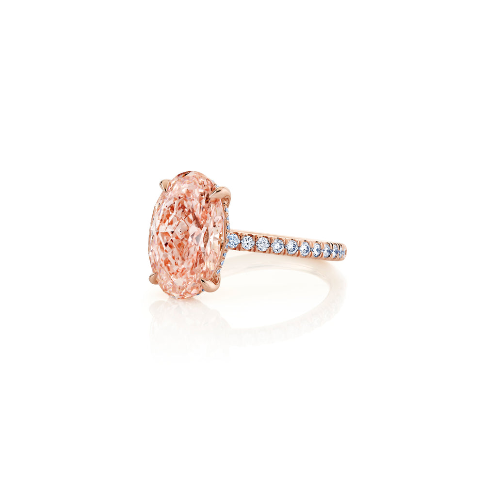 Audrey Oval Solitaire Lab Pink Diamond Engagement Ring image 3