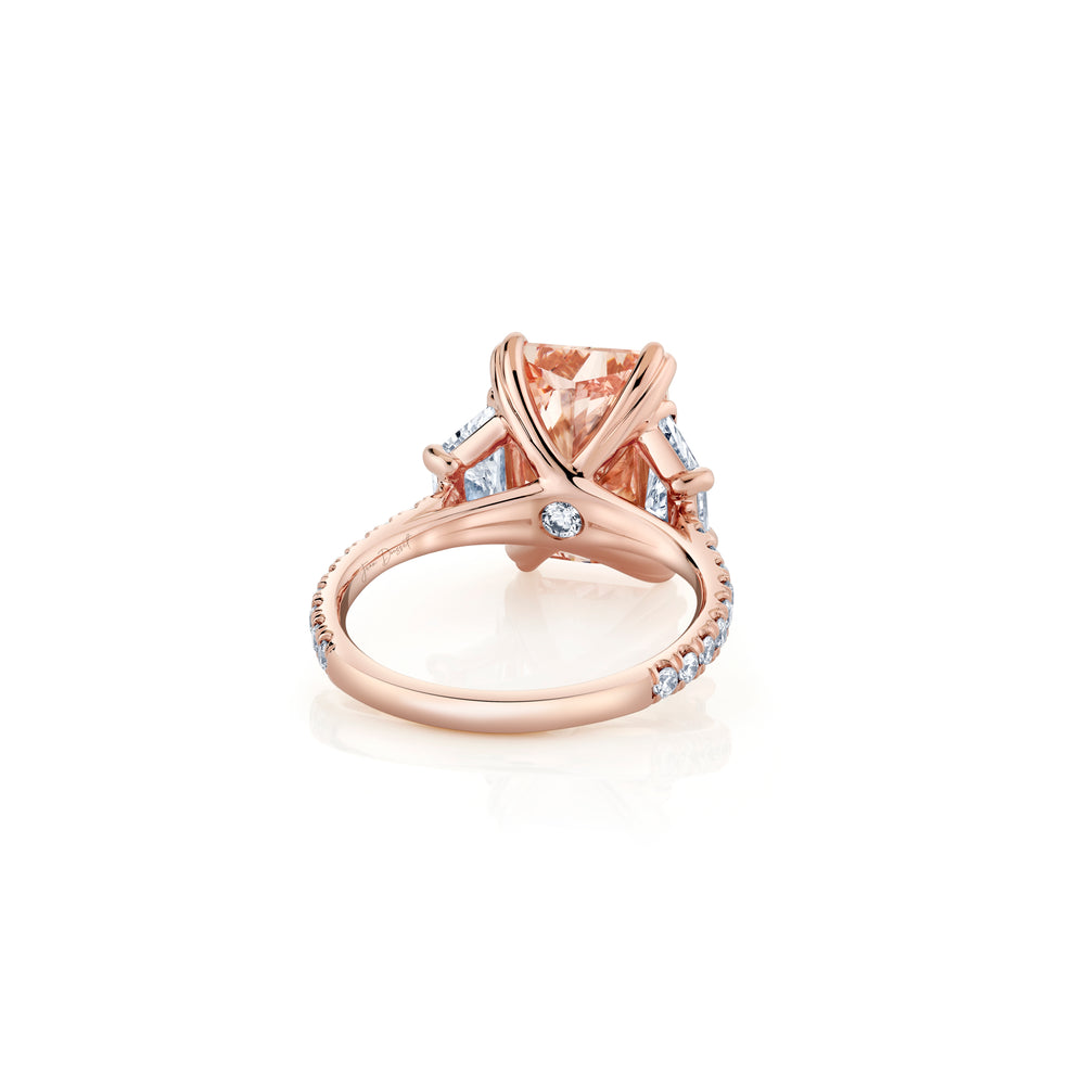 Elle Radiant Three Stone Lab Pink Diamond Engagement Ring image 3