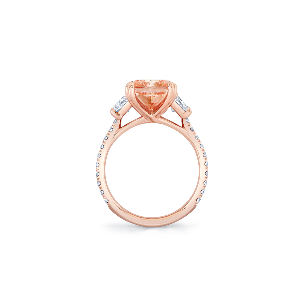 Elle Radiant Three Stone Lab Pink Diamond Engagement Ring image 4