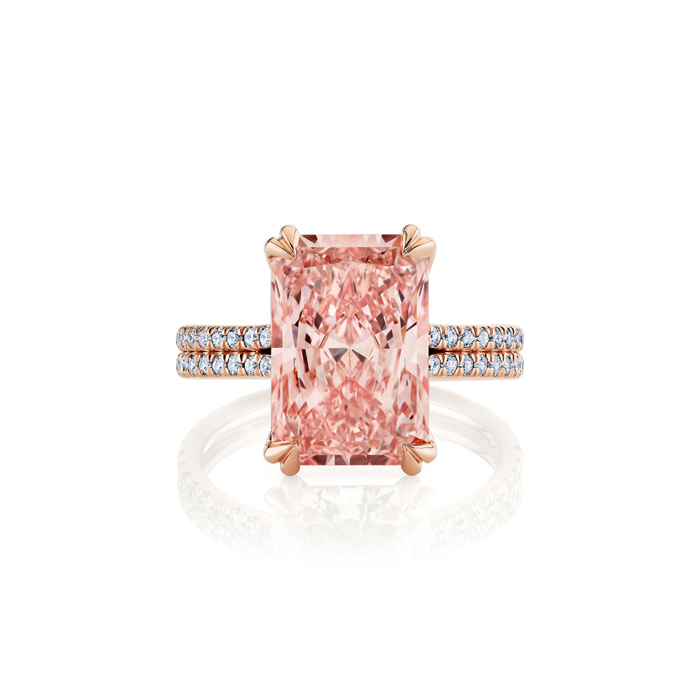 Elle Radiant Cut Solitaire Lab Pink Diamond Engagement Ring image 1